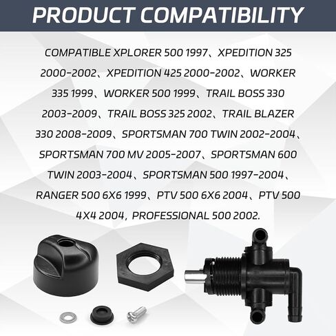 Petcock Fuel Shutoff Valve 3 Way Gas Shut Off Valve Fuel Petcock Valves Switch For Polaris Twin Magnum Trail Boss 325 330 500 7052161 ATV Sportsman 335 400 600 700 Replacement 5432559 7052161 in Saudi Arabia