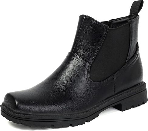 Men's Chelsea Boots Wide, Square Toe Dress Slip-On Ankle Boots in Saudi Arabia