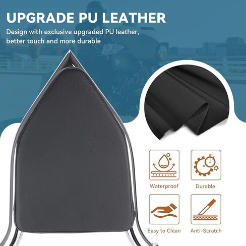 25" Detachable Sissy Bar Backrest for Harley Davidson Touring, Chrome Heavy Duty Steel Passenger Backrest Compatible with Street Glide/Road Glide/Road King/Electra Glide 2009-2024 in Kuwait