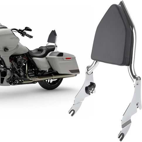 مسند ظهر سيسي بار قابل للفصل مقاس 25 بوصة لجولة Harley Davidson Touring، مسند ظهر للركاب من الفولاذ شديد التحمل من الكروم متوافق مع Street Glide/Road Glide/Road King/Electra Glide 2009-2024 in Kuwait