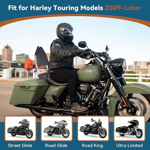 مسند ظهر سيسي بار قابل للفصل مقاس 25 بوصة لجولة Harley Davidson Touring، مسند ظهر للركاب من الفولاذ شديد التحمل من الكروم متوافق مع Street Glide/Road Glide/Road King/Electra Glide 2009-2024 in Kuwait