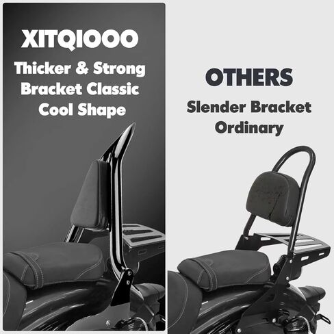 مسند ظهر للركاب الخلفي مقاس 16 بوصة، مسند ظهر سريع التحرير يناسب هوندا CMX100، أسود in Kuwait