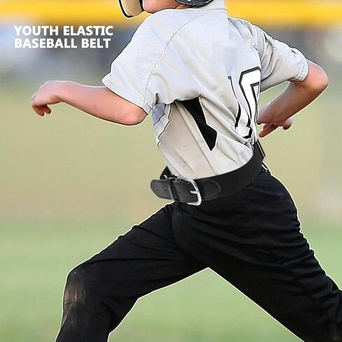 Ciieeo Youth Baseball Belt Elastic Nylon Softball Belt Adjustable Black Unisex Sports Waistband for Boys Team Sports in Saudi Arabia