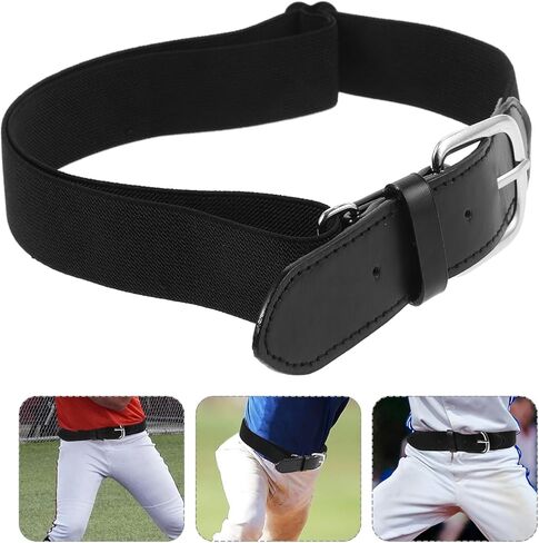 Ciieeo Youth Baseball Belt Elastic Nylon Softball Belt Adjustable Black Unisex Sports Waistband for Boys Team Sports in Saudi Arabia