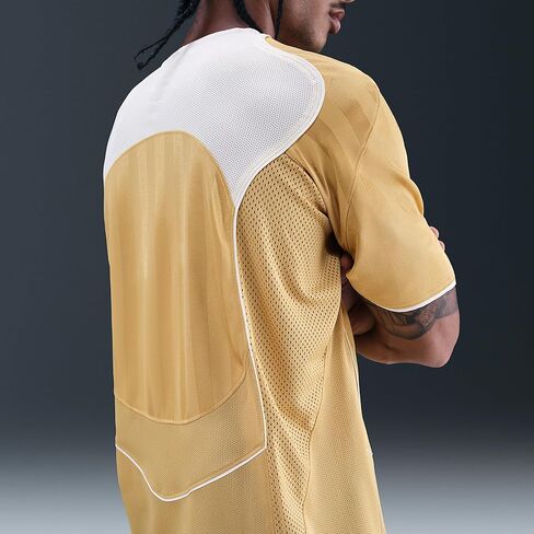 قميص كرة القدم توتال 90 Dri-FIT بأكمام قصيرة للرجال من نايكي (ذهبي للنادي/أبيض ساميت/أبيض ساميت) in Kuwait