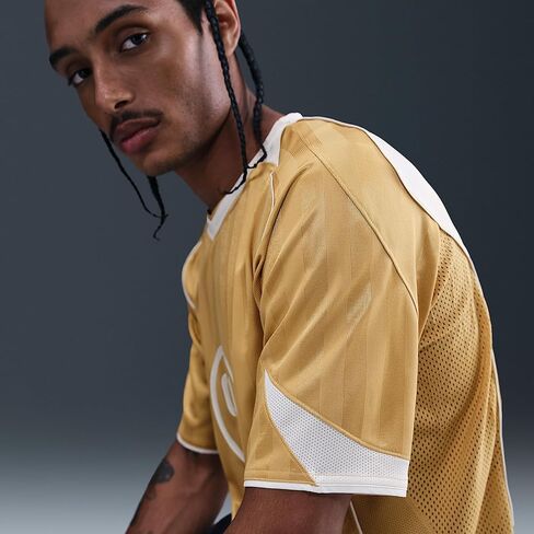 قميص كرة القدم توتال 90 Dri-FIT بأكمام قصيرة للرجال من نايكي (ذهبي للنادي/أبيض ساميت/أبيض ساميت) in Kuwait