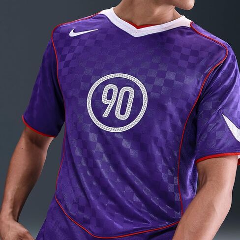 قميص كرة القدم توتال 90 Dri-FIT بأكمام قصيرة للرجال من نايكي (أرجواني/أبيض/أحمر/أبيض) in Kuwait