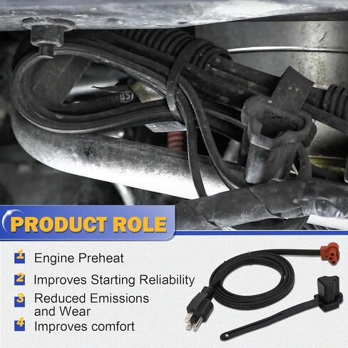3600006 Engine Block Heater Cord Cable Cordset with Protector for Ford F350 F250 E350 E250/01-18 6.6L Duramax Engine Chevy Silverado GMC Sierra 2500 3500 Replaces# 19301659 23402644 in Saudi Arabia