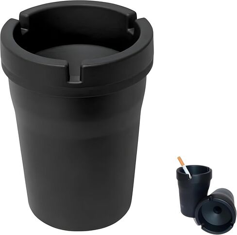 Ash Trays – Jumbo and Regular Size Set – Portable Outdoor & Car Ashtray with Lid – Heavy-Duty Plastic, Windproof, Odor-Reducing Design – For Smokers at Home, Travel, or Patio Use in Saudi Arabia