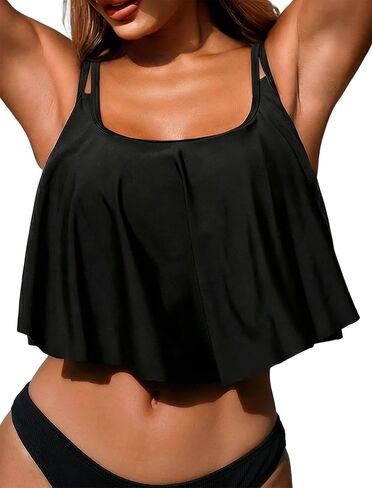 ZAFUL Ruffle Bikini Tops for Women Adjustable Straps Flounce Swimsuit Tops Bathing Suit Top Only 2026 in Saudi Arabia