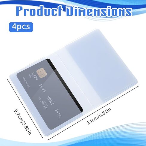 Set of 4 Plastic Wallet Insert Credit Card Holder, Clear Wallet Credit Card Sleeve with 10 Page 10 Slots Photo Cards Holder Picture Sleeves for Bifold or Trifold in Saudi Arabia