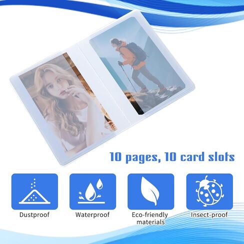 Set of 4 Plastic Wallet Insert Credit Card Holder, Clear Wallet Credit Card Sleeve with 10 Page 10 Slots Photo Cards Holder Picture Sleeves for Bifold or Trifold in Saudi Arabia
