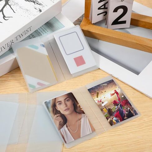 Set of 4 Plastic Wallet Insert Credit Card Holder, Clear Wallet Credit Card Sleeve with 10 Page 10 Slots Photo Cards Holder Picture Sleeves for Bifold or Trifold in Saudi Arabia