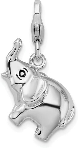 Sterling Silver Enameled Elephant Lobster Clasp Charm in Saudi Arabia