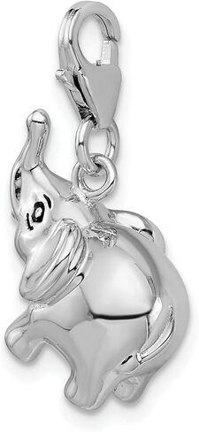 Sterling Silver Enameled Elephant Lobster Clasp Charm in Saudi Arabia
