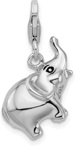 Sterling Silver Enameled Elephant Lobster Clasp Charm in Saudi Arabia