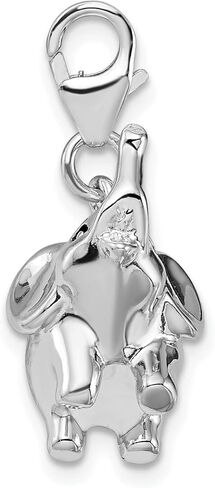 Sterling Silver Enameled Elephant Lobster Clasp Charm in Saudi Arabia