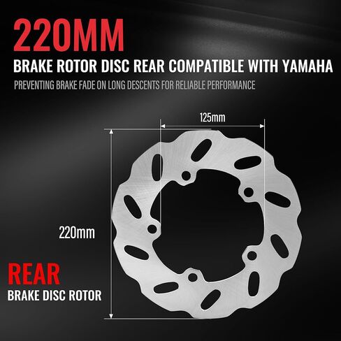 220mm Brake Rotor Disc Rear Compatible with Yamaha YZF R1 R6 2004-2022, Fit for MT10 FZ10 2016-2020, MT10 SP 2017-2018, Update 420 Stainless Steel Motorcycle Rotor in Saudi Arabia