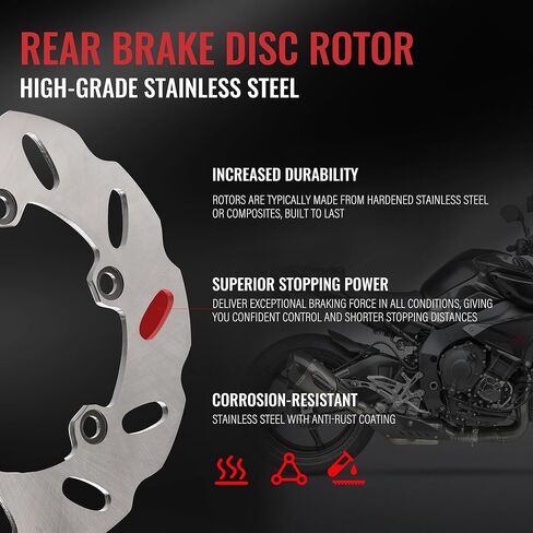 220mm Brake Rotor Disc Rear Compatible with Yamaha YZF R1 R6 2004-2022, Fit for MT10 FZ10 2016-2020, MT10 SP 2017-2018, Update 420 Stainless Steel Motorcycle Rotor in Saudi Arabia