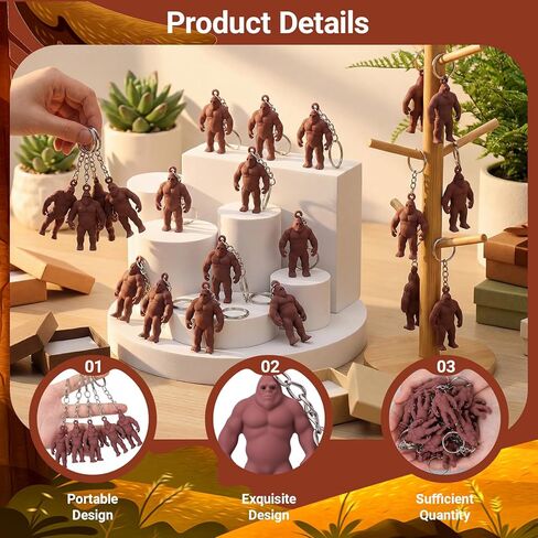 Kigeli 50 Pcs Mini Bigfoot Figurine Keychain Little Big Foot Statue Bag Charms Small Sasquatch Figures Key Chains for Hide and Seek Office Birthday Easter Gifts Backpack Accessories Collectors in Saudi Arabia