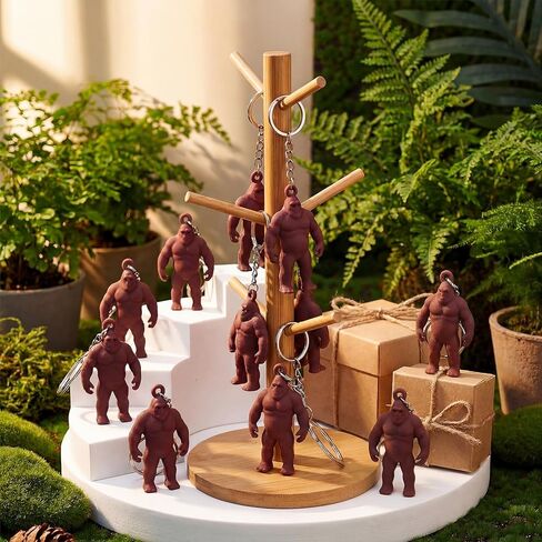 Kigeli 50 Pcs Mini Bigfoot Figurine Keychain Little Big Foot Statue Bag Charms Small Sasquatch Figures Key Chains for Hide and Seek Office Birthday Easter Gifts Backpack Accessories Collectors in Saudi Arabia