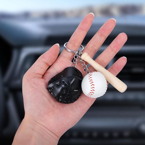 Baseball Keychains, Baseball Keychains for Boys Mini Cute Black Boys Keychain for Backpacks Baseballs Accessories for Boy Girls Gifts Sports Souvenir Favors in Saudi Arabia