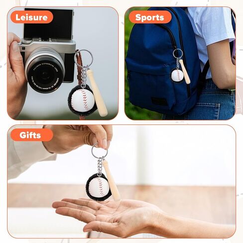 Baseball Keychains, Baseball Keychains for Boys Mini Cute Black Boys Keychain for Backpacks Baseballs Accessories for Boy Girls Gifts Sports Souvenir Favors in Saudi Arabia