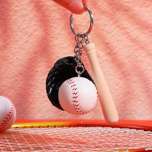 Baseball Keychains, Baseball Keychains for Boys Mini Cute Black Boys Keychain for Backpacks Baseballs Accessories for Boy Girls Gifts Sports Souvenir Favors in Saudi Arabia