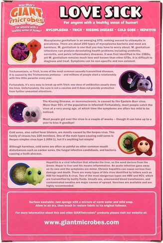 GIANT MICROBES Love Sick Themed Gift Box، STIs، STDs، هدايا فنيي المختبرات الطبية، هدايا OBGYN للأطباء، هدية الوقاية من العدوى، ممرضة مكافحة العدوى، الهدايا الطبية، سحر الحقيبة in Saudi Arabia