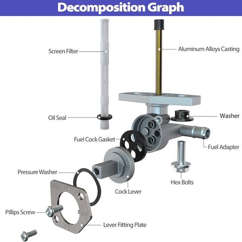 صمام الوقود بيتكوك مع رافعة لهوندا ريكون 250 1997-2024 رانشر 350 400 420 فورمان 400 450 روبيكون 500 TRX250 TRX350 TRX400 TRX420 TRX450 TRX500 مفتاح إيقاف الخزان 16950-HN7-003 16950-HM8-003 in Kuwait