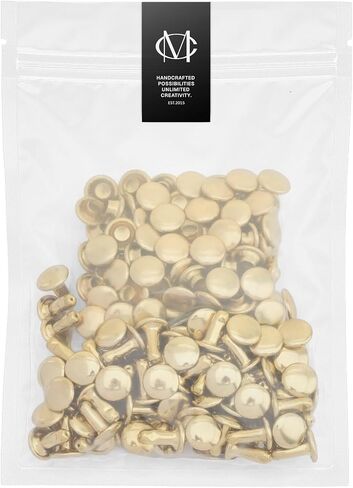 Craftmemore الجلود برشام غطاء مزدوج المسامير المعدنية أنبوبي ترصيع لإصلاح الحرف الجلدية الديكور TLDC (غطاء 5 مم 500 حزمة، النحاس العتيق) in Kuwait