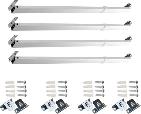 Flat Sash Rods 20-36 inch (Set of 4) - White in Saudi Arabia