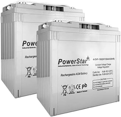بطارية PowerStar لبطارية طروادة T-875 8V 150Ah المغمورة بحمض الرصاص GC8 ذات الدورة العميقة x2 in Saudi Arabia