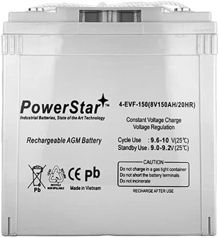 بطارية PowerStar لبطارية طروادة T-875 8V 150Ah المغمورة بحمض الرصاص GC8 ذات الدورة العميقة x2 in Saudi Arabia