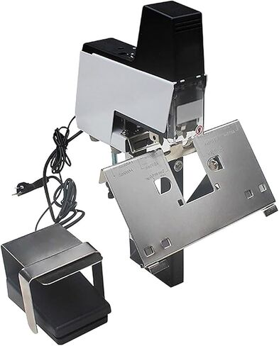 Electric Staplers for Desk, Flat Saddle Binder Stitcher Equipped Stapler with 1~9 Levels Binding Pressure Knob, Foot Pedal Switch, Thickness 30 Sheets, 100 mm Nailing Depth in Kuwait