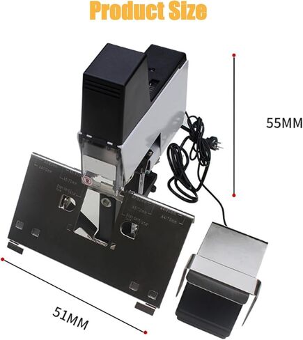Electric Staplers for Desk, Flat Saddle Binder Stitcher Equipped Stapler with 1~9 Levels Binding Pressure Knob, Foot Pedal Switch, Thickness 30 Sheets, 100 mm Nailing Depth in Kuwait