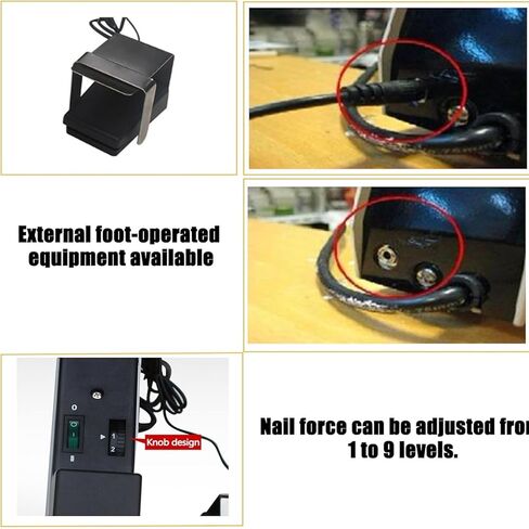 Electric Staplers for Desk, Flat Saddle Binder Stitcher Equipped Stapler with 1~9 Levels Binding Pressure Knob, Foot Pedal Switch, Thickness 30 Sheets, 100 mm Nailing Depth in Kuwait