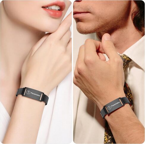 Medical Alert Bracelet for Women Men, Medical Alert ID Adjustable Wristband for Diabetic D.N.R Pacemaker Epilepsy in Saudi Arabia