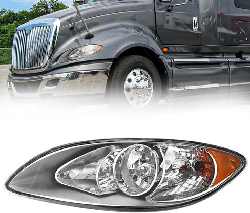Chrome Left Headlights Assembly Fit for 2008-2016 International ProStar Trucks Halogen Headlamps (Driver Side) in Saudi Arabia