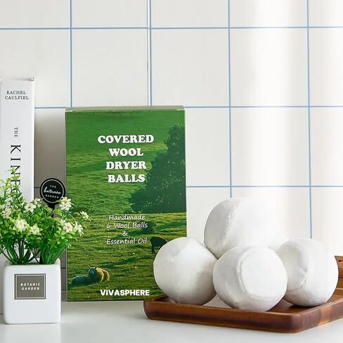 Wool Dryer Balls - Lint-Free - 6XL Pack - 1000+ Loads - Premium Natural Fabric Softener - Reduces Drying Time & Static - Includes Essential Oil - with Storage Bag in Kuwait