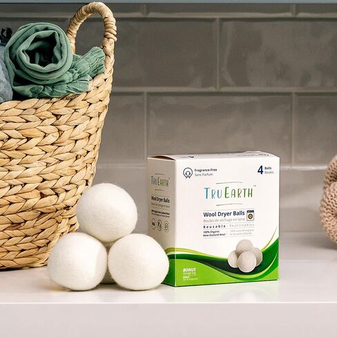 Tru Earth Wool Dryer Balls, Set of 4 XL 100% Wool Anti-Static Balls for Laundry, Reusable & All Natural in Saudi Arabia