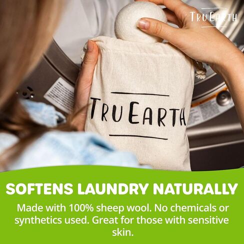 Tru Earth Wool Dryer Balls, Set of 4 XL 100% Wool Anti-Static Balls for Laundry, Reusable & All Natural in Saudi Arabia