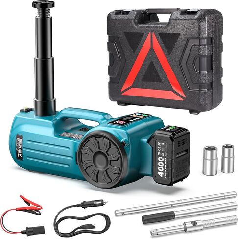 SEESII Electric Cordless Car Jack: 5Ton 21V Battery Hydraulic Car Jack with Built-in Tire Inflator & Universal Wrench, Portable Emergency Tire Change Tool for SUV Sedan MPV Pickup Truck Repair in Saudi Arabia