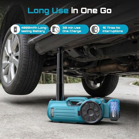 SEESII Electric Cordless Car Jack: 5Ton 21V Battery Hydraulic Car Jack with Built-in Tire Inflator & Universal Wrench, Portable Emergency Tire Change Tool for SUV Sedan MPV Pickup Truck Repair in Saudi Arabia