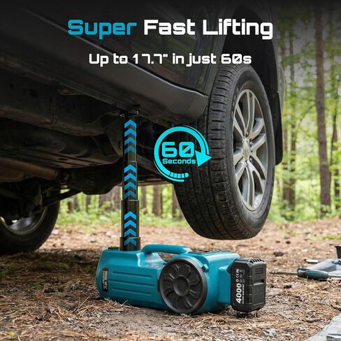 SEESII Electric Cordless Car Jack: 5Ton 21V Battery Hydraulic Car Jack with Built-in Tire Inflator & Universal Wrench, Portable Emergency Tire Change Tool for SUV Sedan MPV Pickup Truck Repair in Saudi Arabia