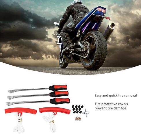 POCREATION Steel Tire Spoon Tool Set, HighStrength Tools with Tire Protectors, Efficient Changing Kit for Motorcycles and Dirt Bikes in Saudi Arabia