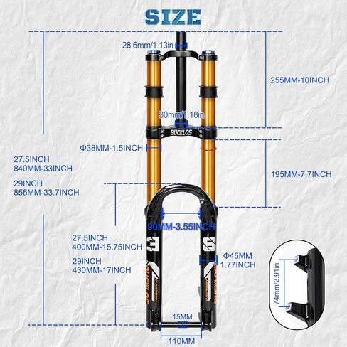 BUCKLOS 26/27.5/29 بوصة شوكة تعليق هوائية MTB للسفر 120 مم، 1-1/8 بوصة أنبوب مستقيم/مدبب QR 9 مم قفل يدوي XC AM شوك أمامية للدراجة الجبلية خفيفة الوزن in Saudi Arabia