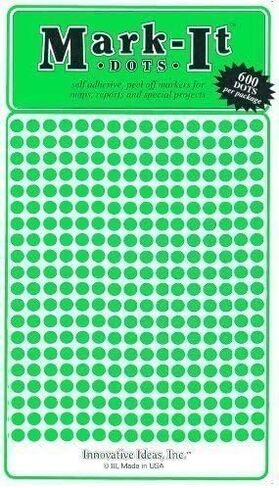 Green Map Dot Stickers - 1/8" Diameter, 600 Dots in Saudi Arabia