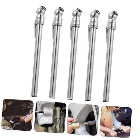 POPETPOP Portable Tire Pressure Gauge Pen 5pcs Silver Car Tire Pressure Gauge Pencil Automotive Repair Tool in Saudi Arabia