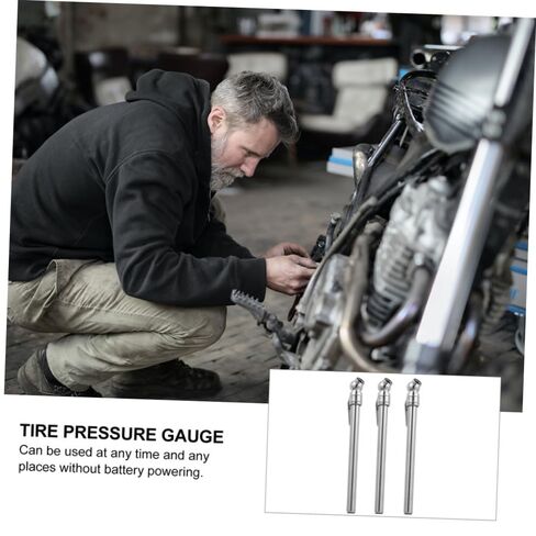 POPETPOP Portable Tire Pressure Gauge Pen 5pcs Silver Car Tire Pressure Gauge Pencil Automotive Repair Tool in Saudi Arabia